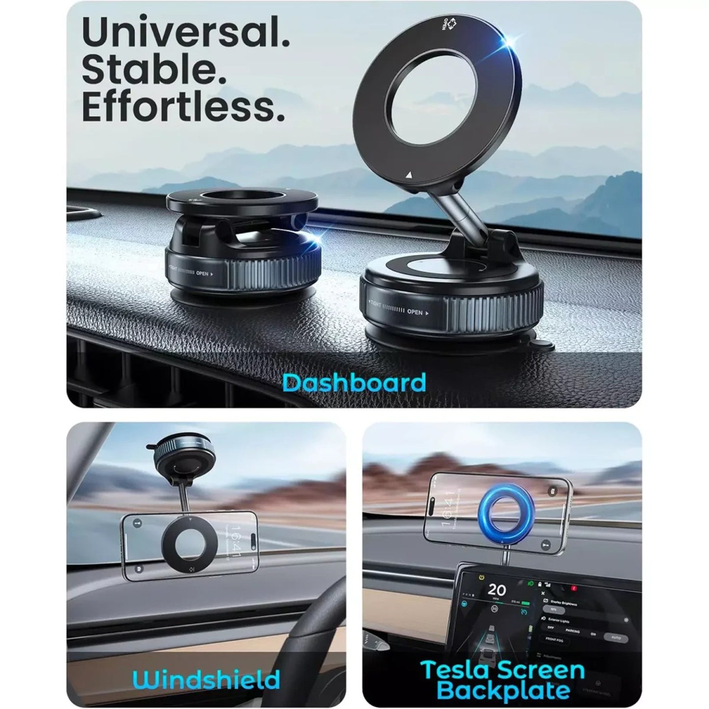 Mobile Phone Holder X68, K007 | 360° Rotatable Car Mount | Strong Grip Dashboard & AC Vent Mobile Holder