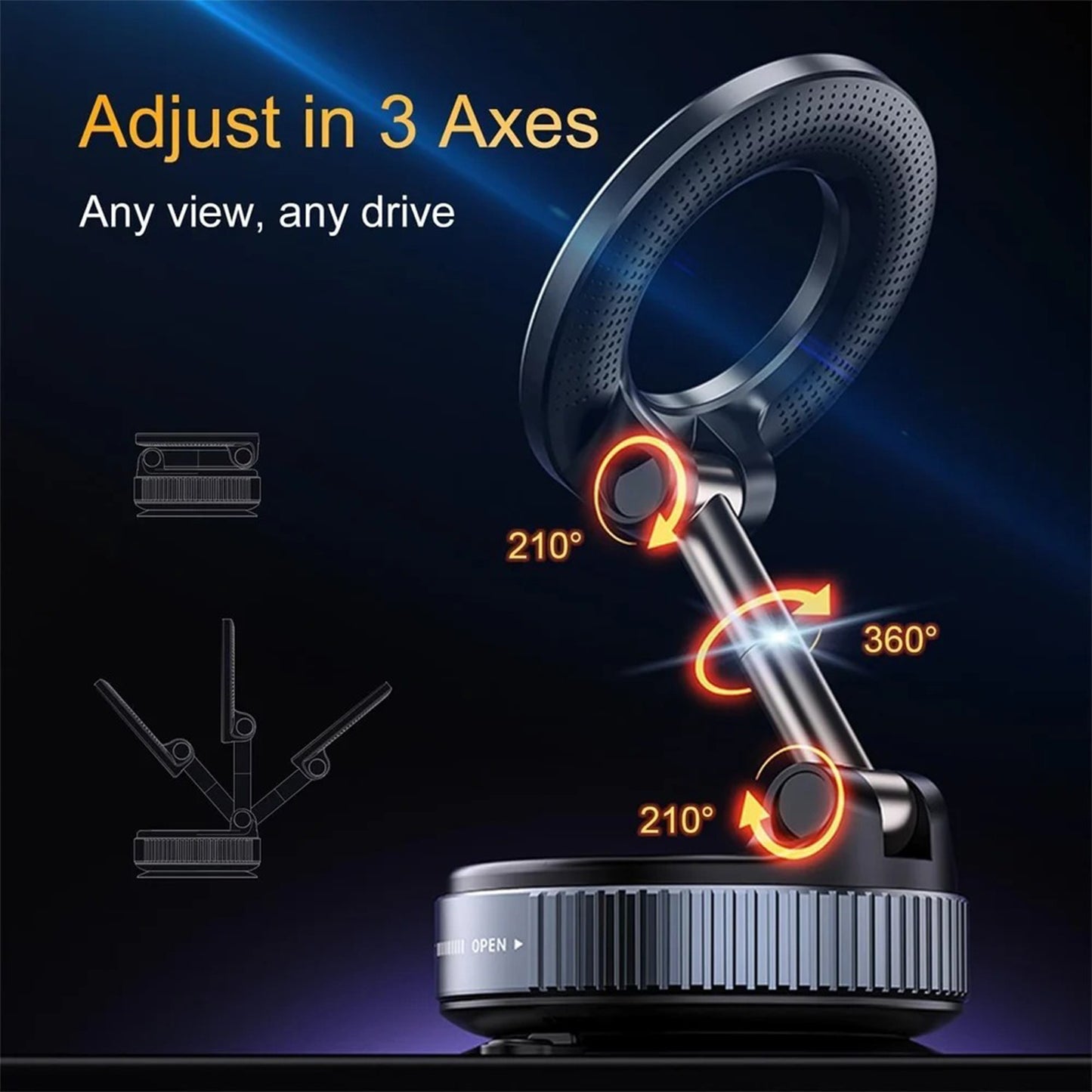 Mobile Phone Holder X68, K007 | 360° Rotatable Car Mount | Strong Grip Dashboard & AC Vent Mobile Holder