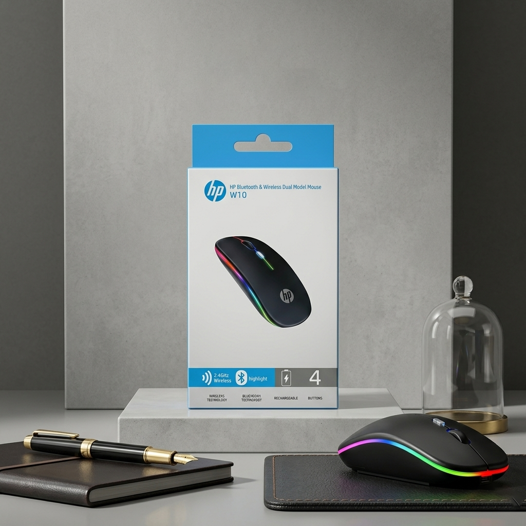 HP W10 Wireless RGB Mouse