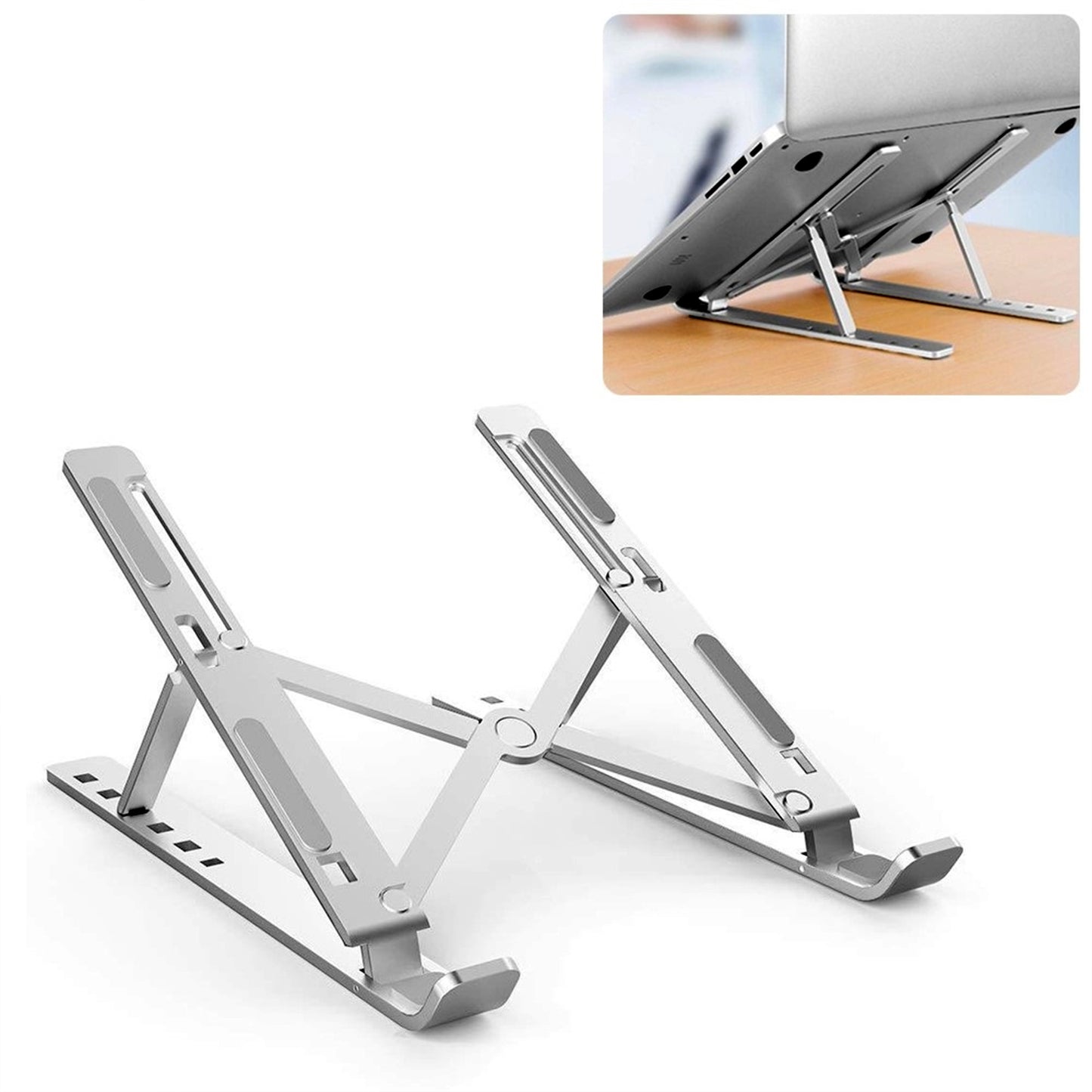 Premium Ergonomic Foldable Laptop Stand – Adjustable & Portable Aluminum Heat-Dissipation Mount