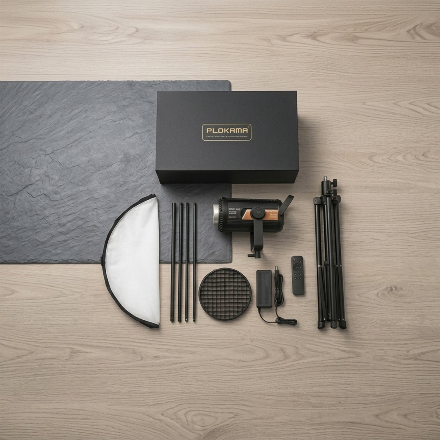 Plokama PK-600S Professional Studio LED Light Kit – 300W High-Power Photography Lighting with Soft Light Ball & 2.8M Tripod