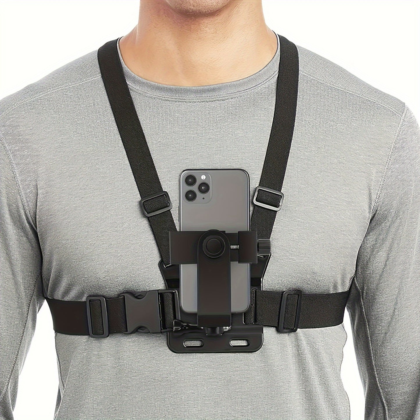 Ultimate 360° Vlogging Chest Mount Harness - Universal Smartphone & Action Cam Holder