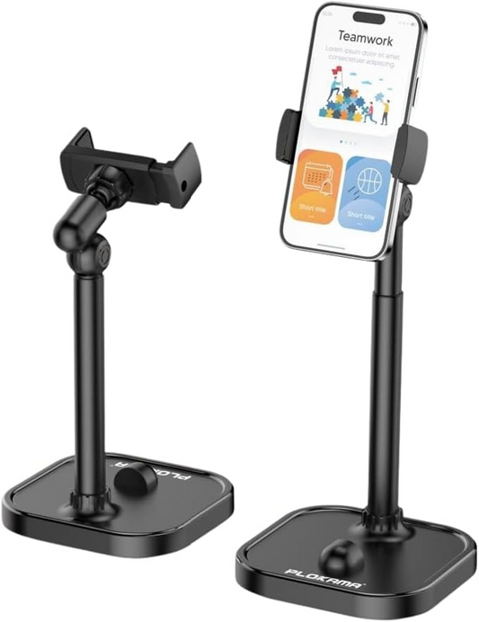 Plokama DT-80 Tabletop Phone & Tablet Holder – 360° Adjustable Stand