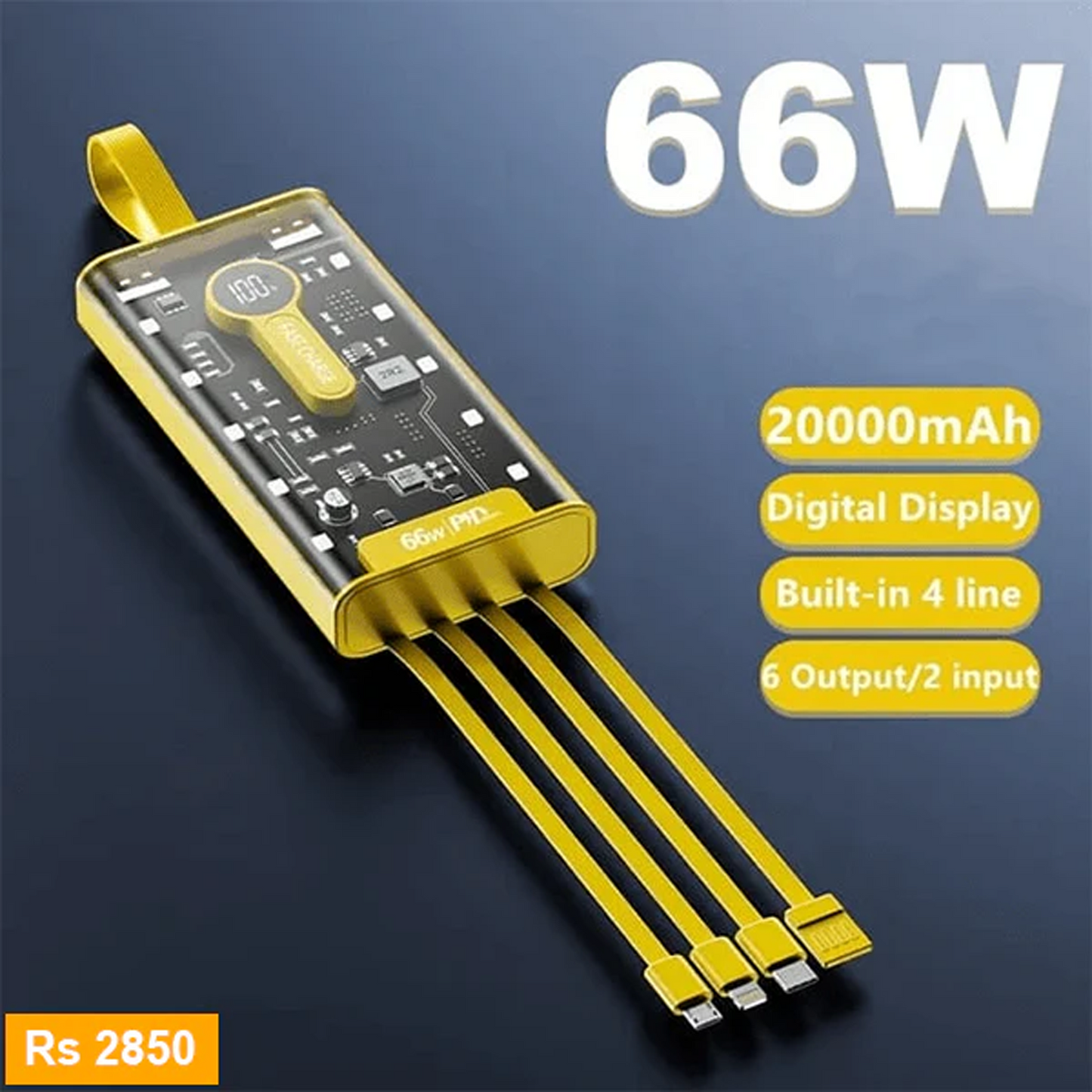 66W Fast Charging Power Bank – 20000mAh