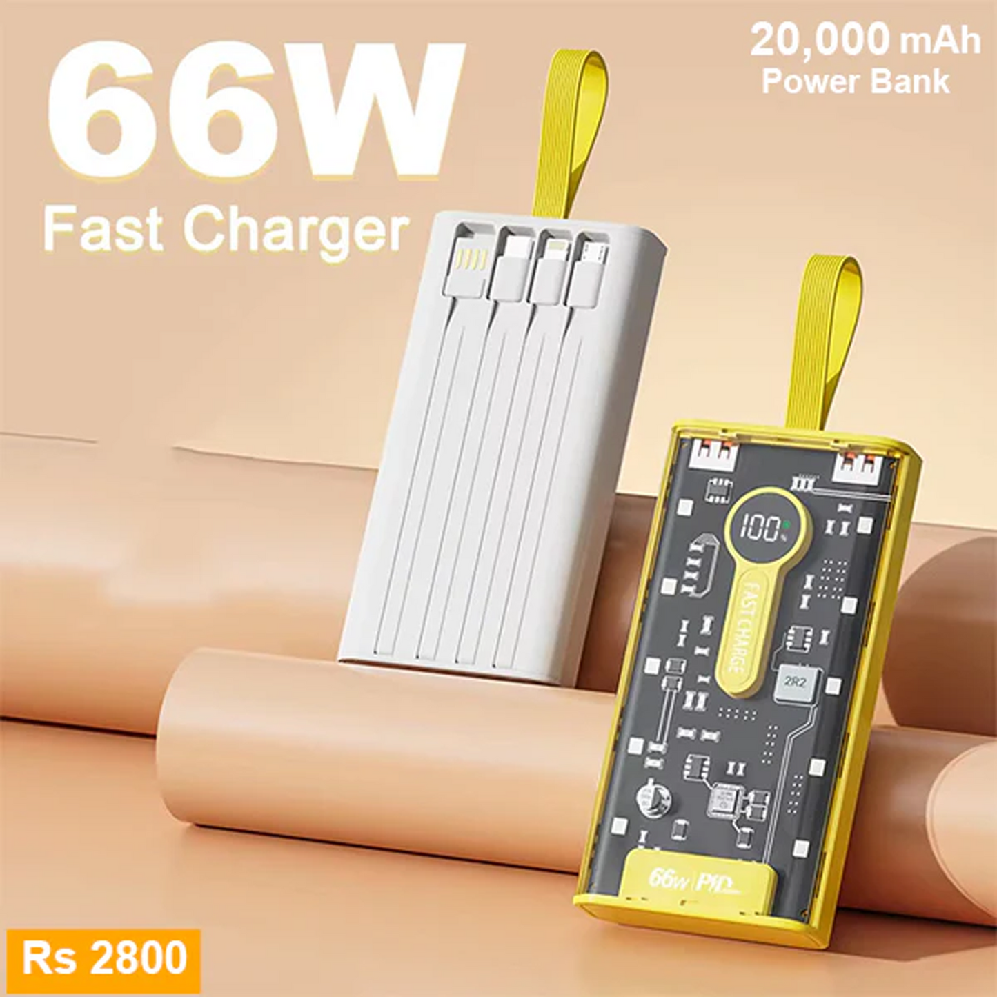 66W Fast Charging Power Bank – 20000mAh